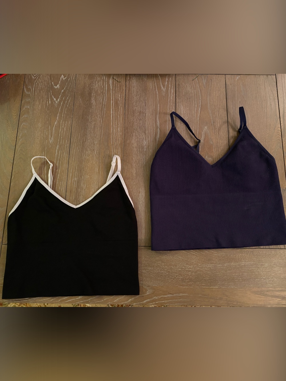 Dark Blue and Black Ribbed Tanks